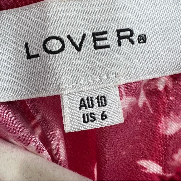 Lover the Label Mimosa Floral Midi Dress in Red size 6 - Picture 7 of 8